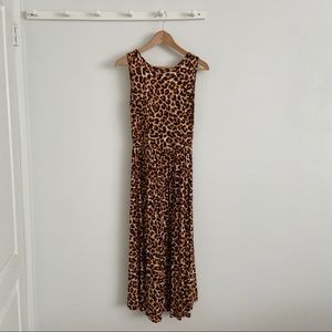 ASOS Leopard Print Scoop Back Midi Dress